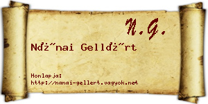 Nánai Gellért névjegykártya